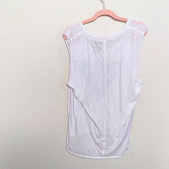 Chaser White Sleeveless Burnout Pyramid Tie Dye Graphic Tank Top Size Large - Picture 2 of 8